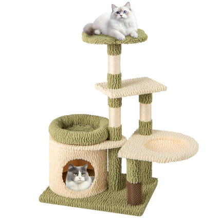 Katzenbaum mit Plattformen, Hängematte und Kratzsäulen