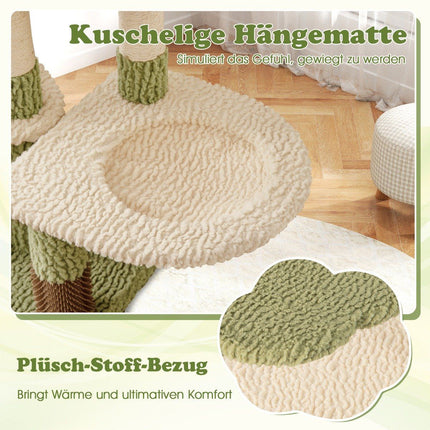Katzenbaum mit Plattformen, Hängematte und Kratzsäulen