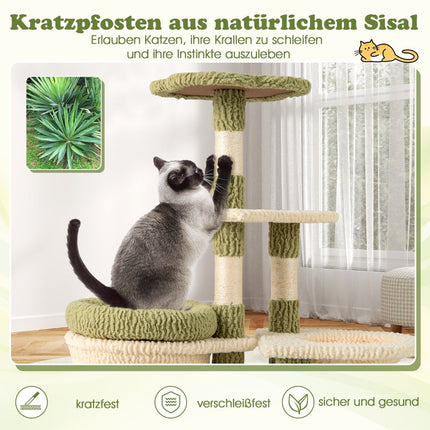 Katzenbaum mit Plattformen, Hängematte und Kratzsäulen