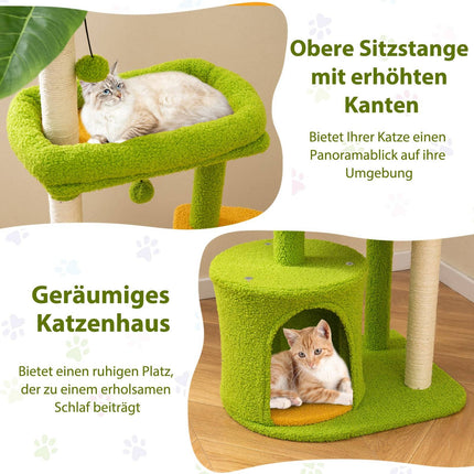 Katzenkratzbaum mit Plattformen und Kratzstämmen, 122 cm