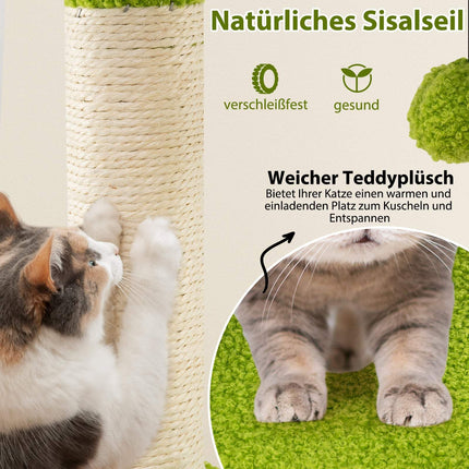 Katzenkratzbaum mit Plattformen und Kratzstämmen, 122 cm