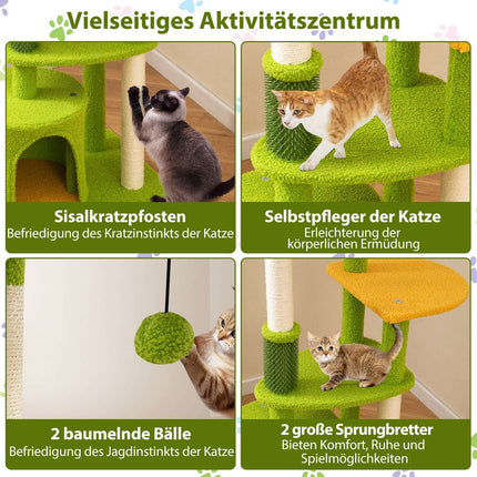 Katzenkratzbaum mit Plattformen und Kratzstämmen, 122 cm