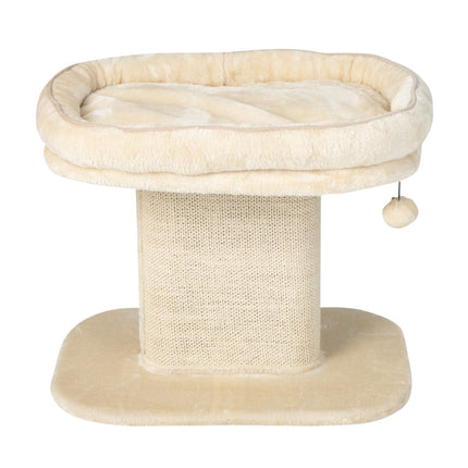 Katzenbaum mit Plüschsitz & Sisal-Kratzbrett, Beige