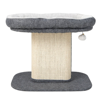 Katzenbaum mit Plüschsitz & Sisal-Kratzbrett, Grau