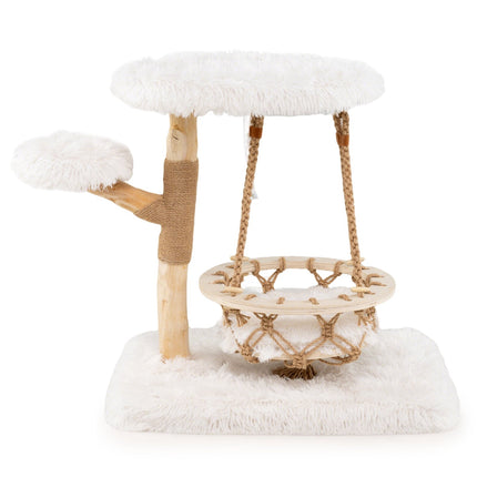 Cat Tree with Sisal Post and Hanging Cradle, 4 Levels