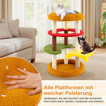 Cat Tree with Sisal Posts, Platforms, and Bed, 106 cm