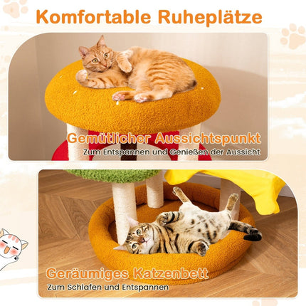 Cat Tree with Sisal Posts, Platforms, and Bed, 106 cm