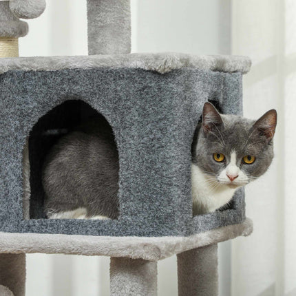 Katzenbaum mit Sisalstämmen und Plüschbett, 104 cm