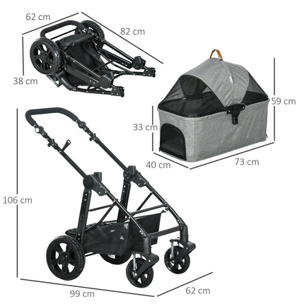Foldable 2-in-1 cat cart, mesh window, up to 10 kg