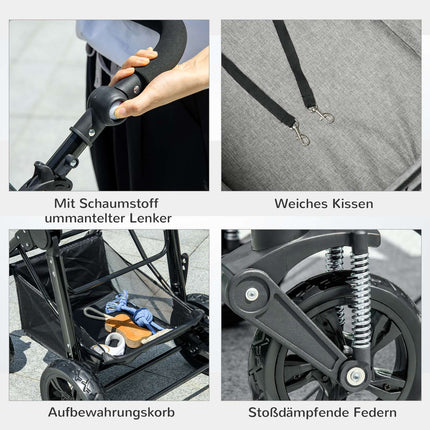 Foldable 2-in-1 cat cart, mesh window, up to 10 kg