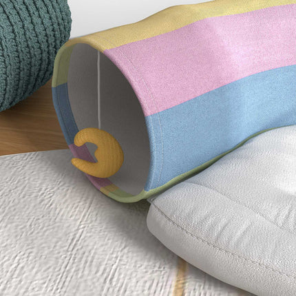 Tunnel pliable pour chat avec coussin de jeu, en polyester, pour chats et petits animaux