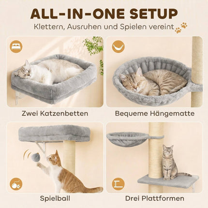 Cat Wall Climbing Set with Hammock and Platforms