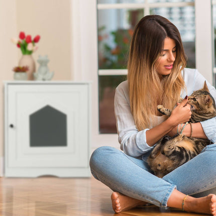Meuble pour chat blanc