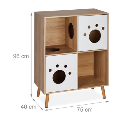 Meuble pour chat à 4 compartiments