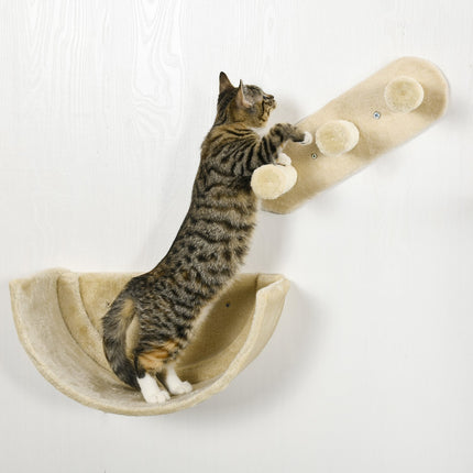 Cat climbing wall set with stairs & hammock for small cats