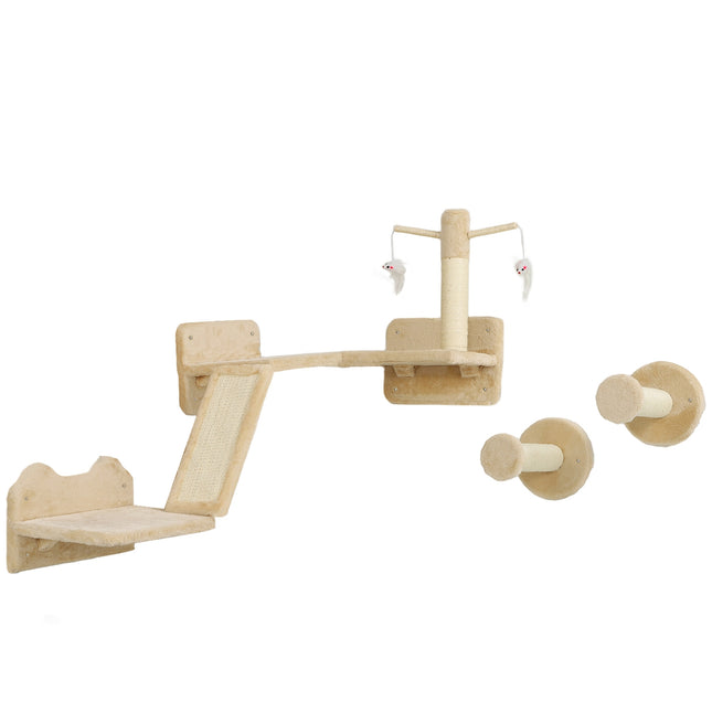 Katzenkletterwand-Set mit Kratzbaum und Spielball