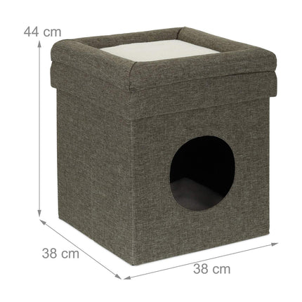 Cat hide with folding roof