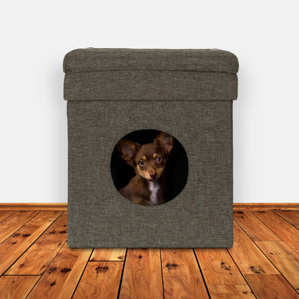 Cat hide with folding roof