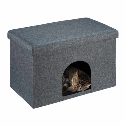 Katzenfell mit Sitzkissen in Grau