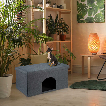 Katzenfell mit Sitzkissen in Grau