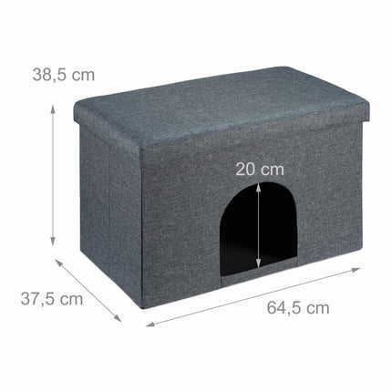 Katzenfell mit Sitzkissen in Grau
