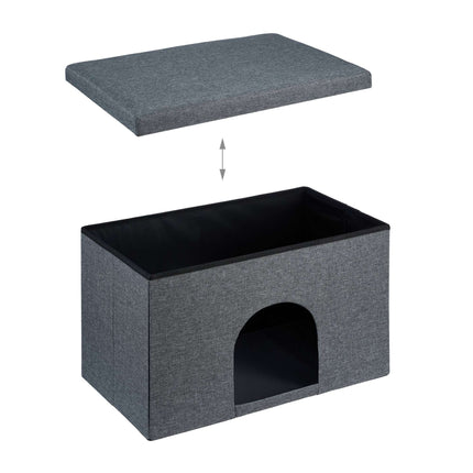 Katzenfell mit Sitzkissen in Grau
