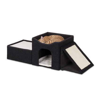Cachette pour chat avec plusieurs lits