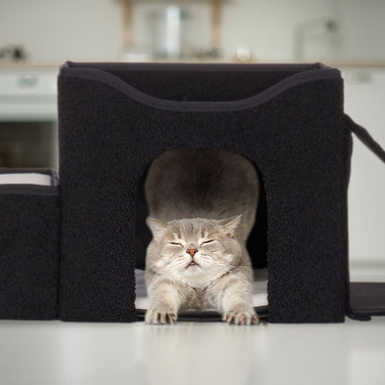Cachette pour chat avec plusieurs lits