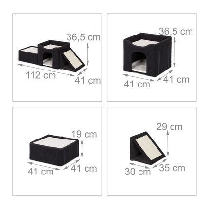 Cachette pour chat avec plusieurs lits