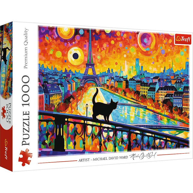 Katze in Paris 1000-Teile-Puzzle für Erwachsene und Kinder