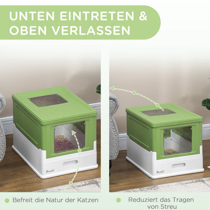 Katzentoilette mit Deckel – Kunststoff, leicht zu reinigen, 47,5 cm