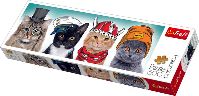 Katzen Panorama Puzzle, 500 Teile, Spaß für die ganze Familie