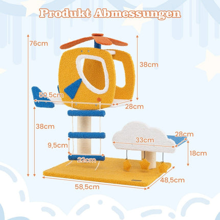 Cat scratching post with helicopter platform & scratching post & jumping platform scratching post