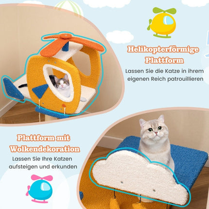Cat scratching post with helicopter platform & scratching post & jumping platform scratching post