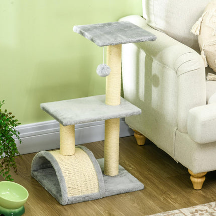 Katzenbaum mit Sisalstämmen und Plüschbällen, 72 cm