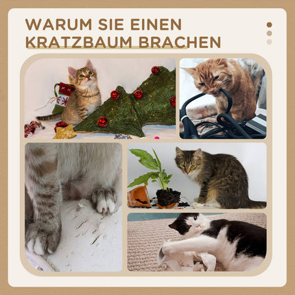 Katzenbaum mit Sisalstämmen und Plüschbällen, 72 cm