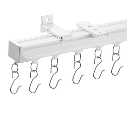Ceiling Curtain Track Set 17.7 Ft, Ceiling or Wall Mount, Hooks