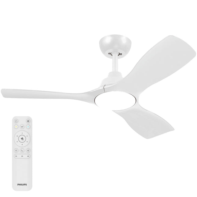 Deckenventilator mit LED-Beleuchtung 106 cm, Fernbedienung, Weiß