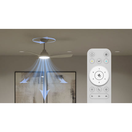 Deckenventilator mit LED-Beleuchtung 106 cm, Fernbedienung, Weiß