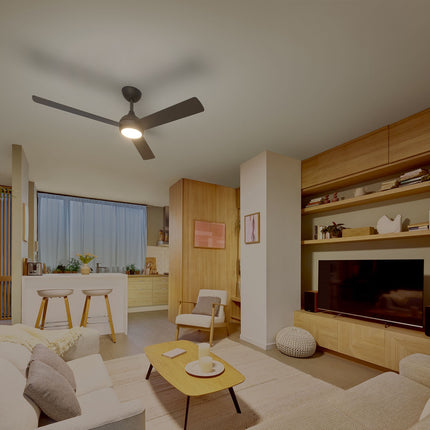 Deckenventilator mit LED-Beleuchtung, 132 cm, Fernbedienung, umschaltbare Rotorblätter