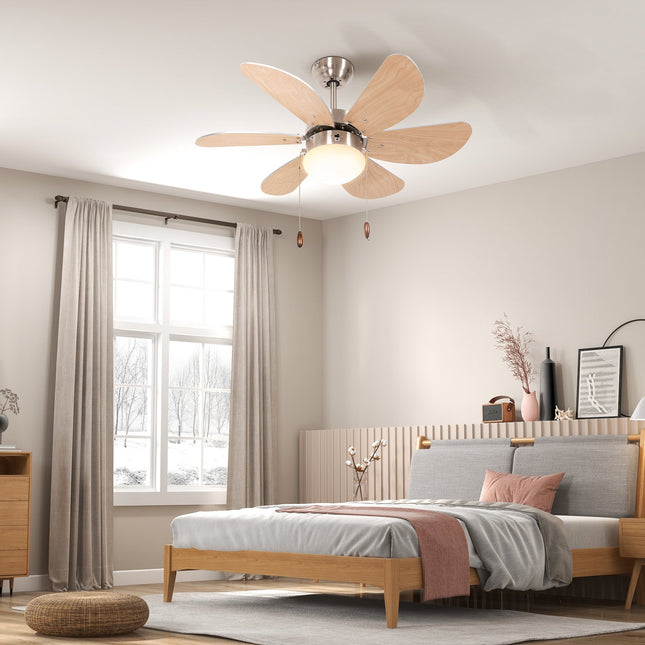 Stropní ventilátor s LED světlem, 6 oboustranných lopatek