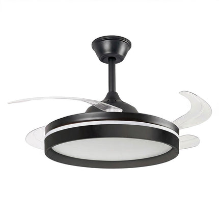 Deckenventilator mit LED-Beleuchtung, Fernbedienung, 4 versenkbaren Flügeln