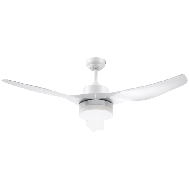 Stropní ventilátor s LED světlem a dálkovým ovládáním, 6 rychlostí, bílá