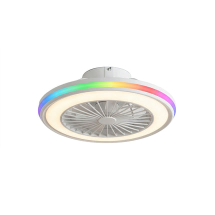 Deckenventilator mit RGB-LED-Licht, Fernbedienung, versteckte Flügel