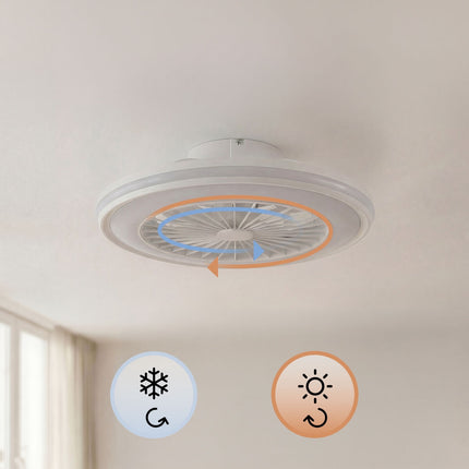 Deckenventilator mit RGB-LED-Licht, Fernbedienung, versteckte Flügel