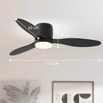Deckenventilator mit Licht, Fernbedienung und Timer - 115 cm, 6 Geschwindigkeiten