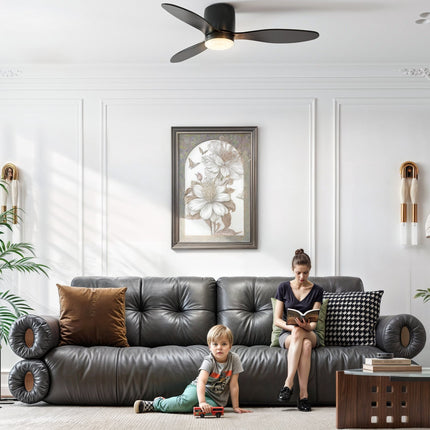 Deckenventilator mit Licht, Fernbedienung und Timer - 115 cm, 6 Geschwindigkeiten