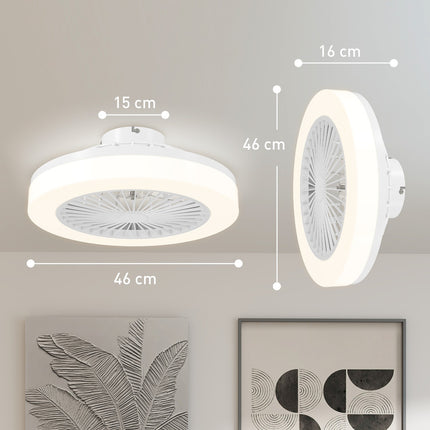 Ceiling fan with LED light, remote control, dimmable, 6 speeds