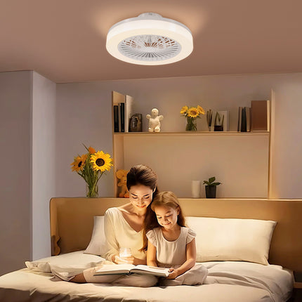Ceiling fan with LED light, remote control, dimmable, 6 speeds