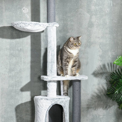 Verstellbarer Katzenkratzbaum mit Höhle und Spielball